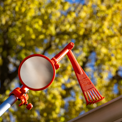 EZ Smart Mini Rake & Inspection Mirror Extension Pole Combo