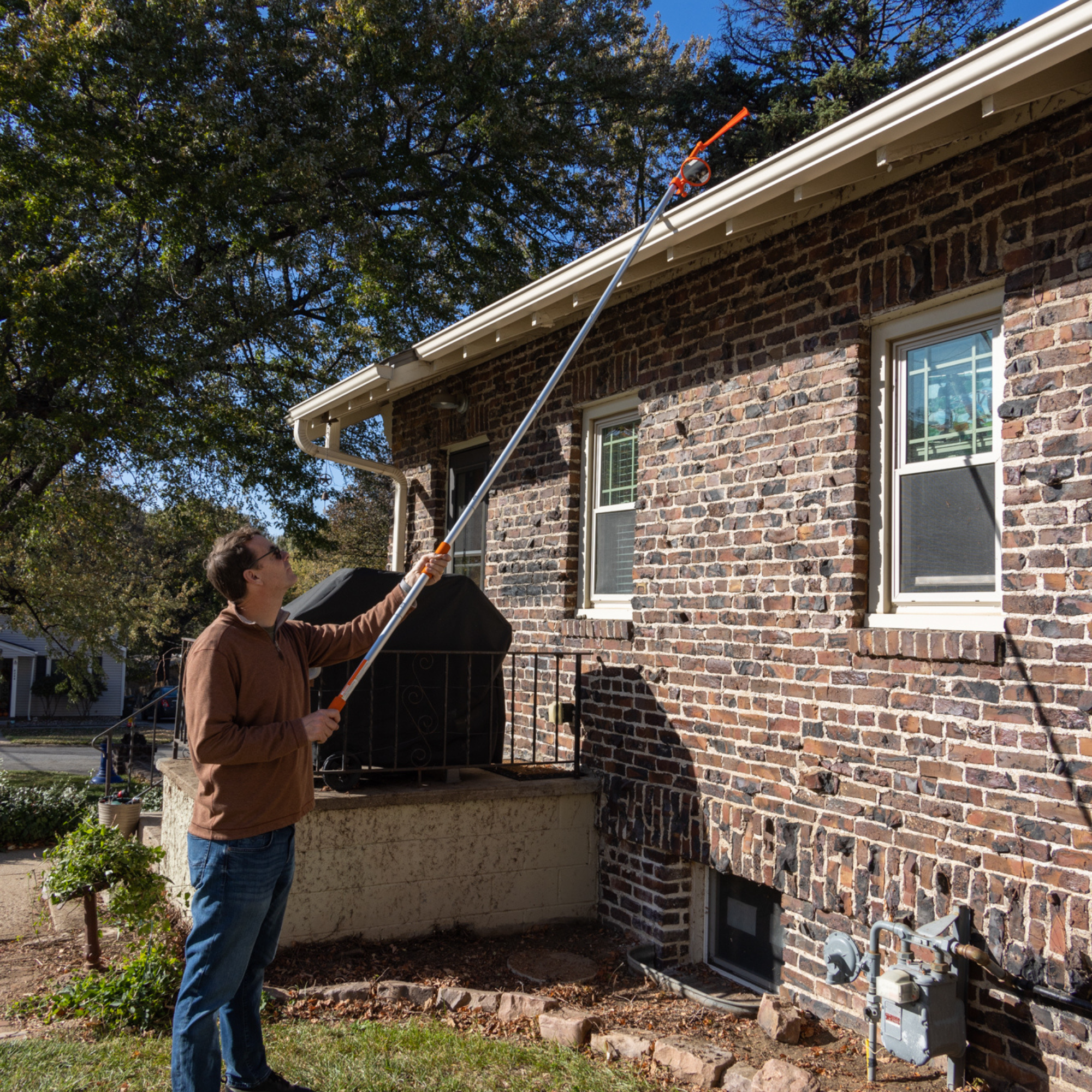 EZ Smart Mini Rake & Inspection Mirror Extension Pole Combo
