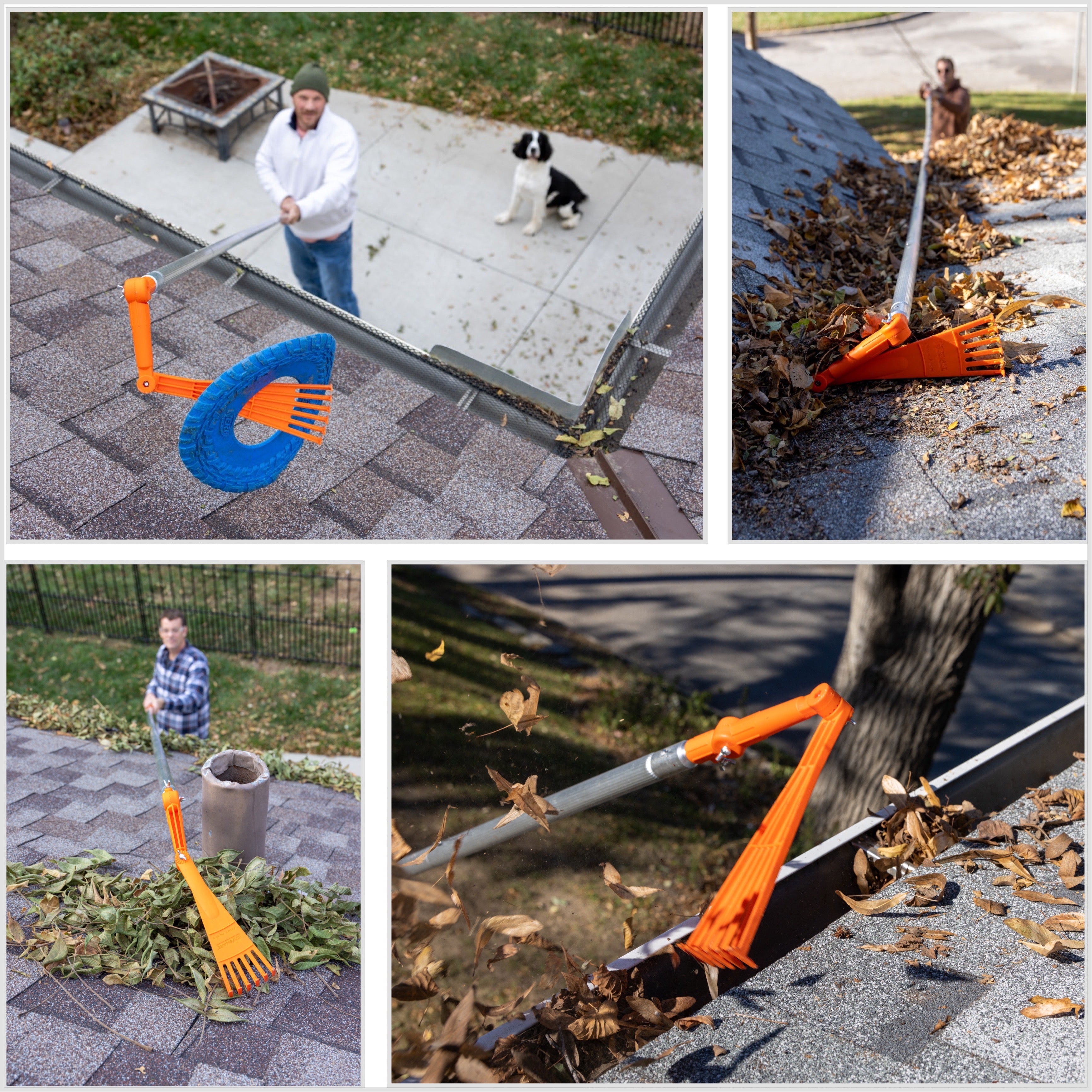 EZ Smart Mini Rake & Inspection Mirror Extension Pole Combo