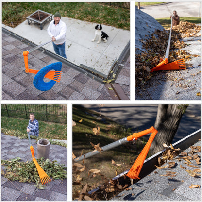 EZ Smart Mini Rake & Inspection Mirror Extension Pole Combo