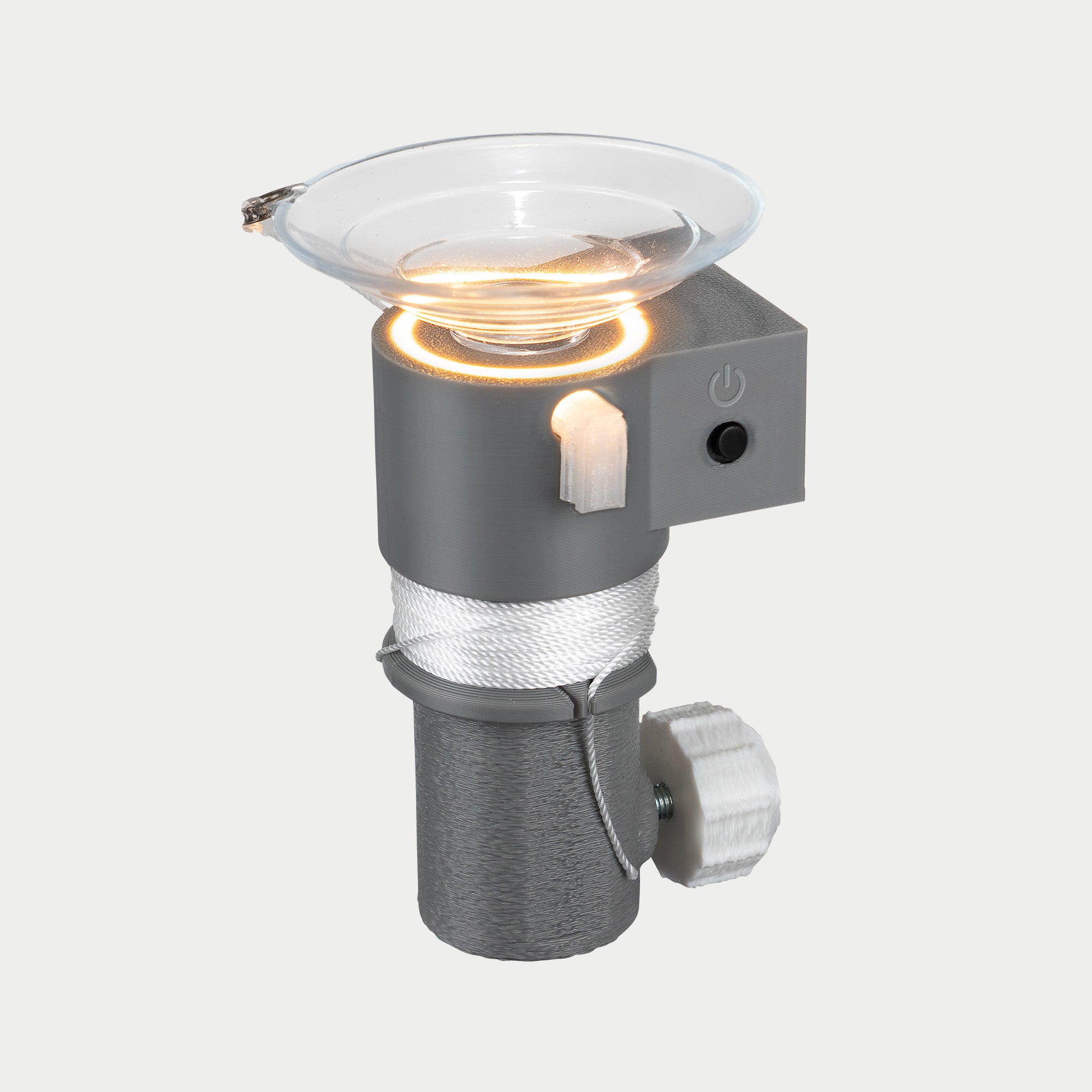 Light bulb changer with built in LED light and suction cup