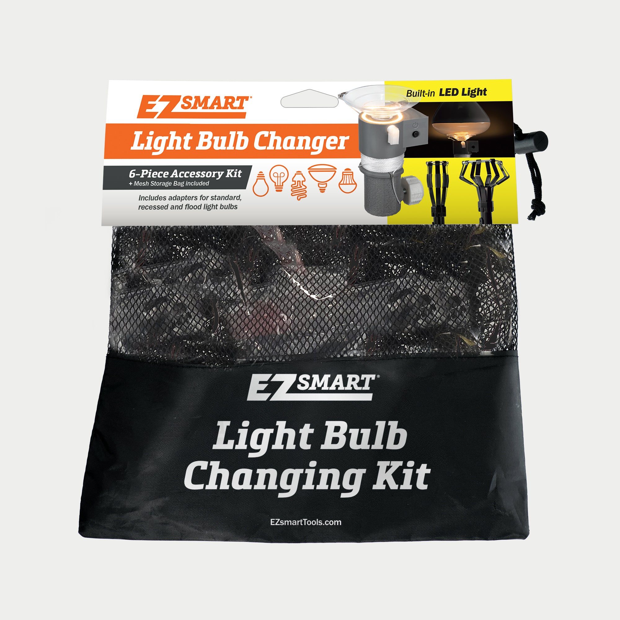 EZ Smart light bulb changing kit with mesh bag packaging 