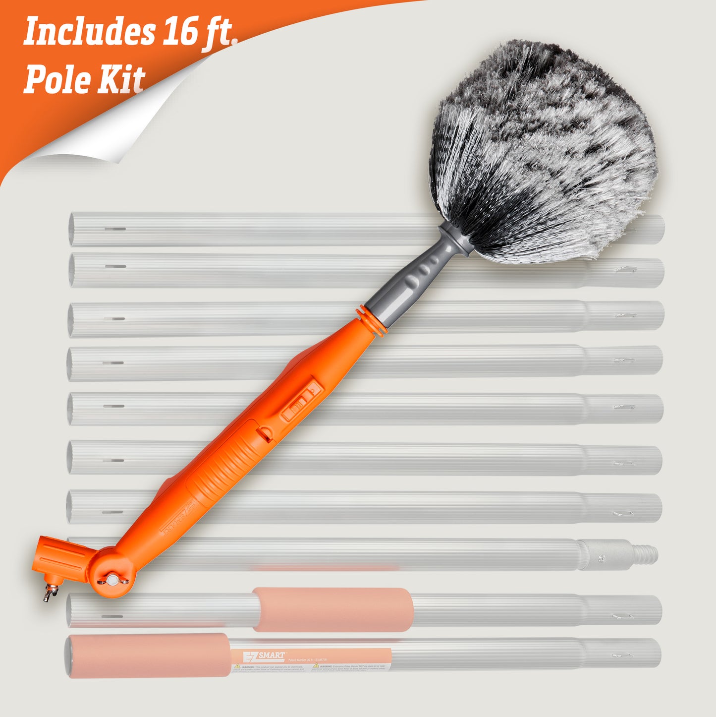 Power Cobweb Duster Kit with 16' Extension Pole