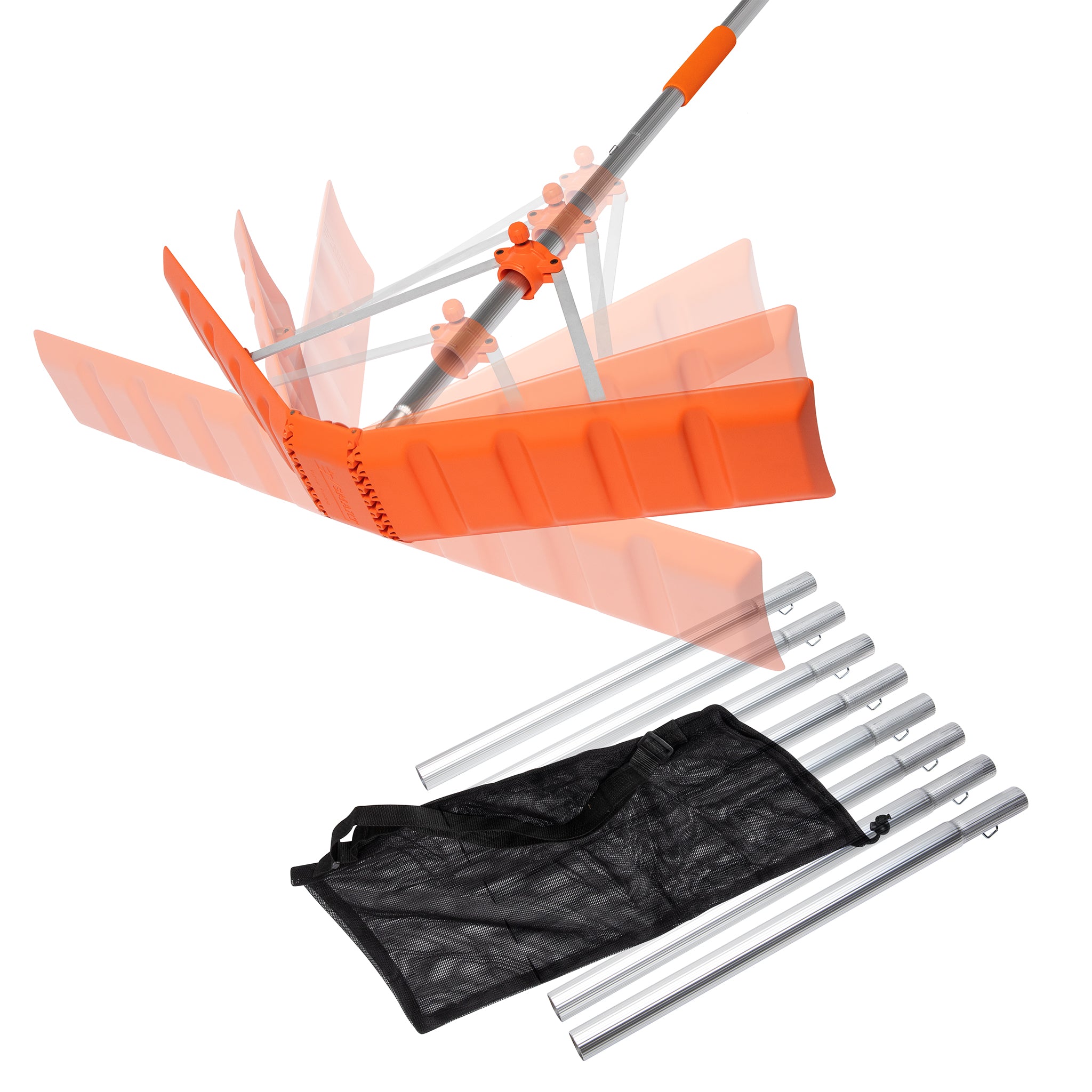 Extenation Rake Snow Roof Rake with 16’ Extension Pole – EZ Smart Tools