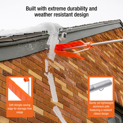 Snow Roof Rake with 16’ Extension Pole