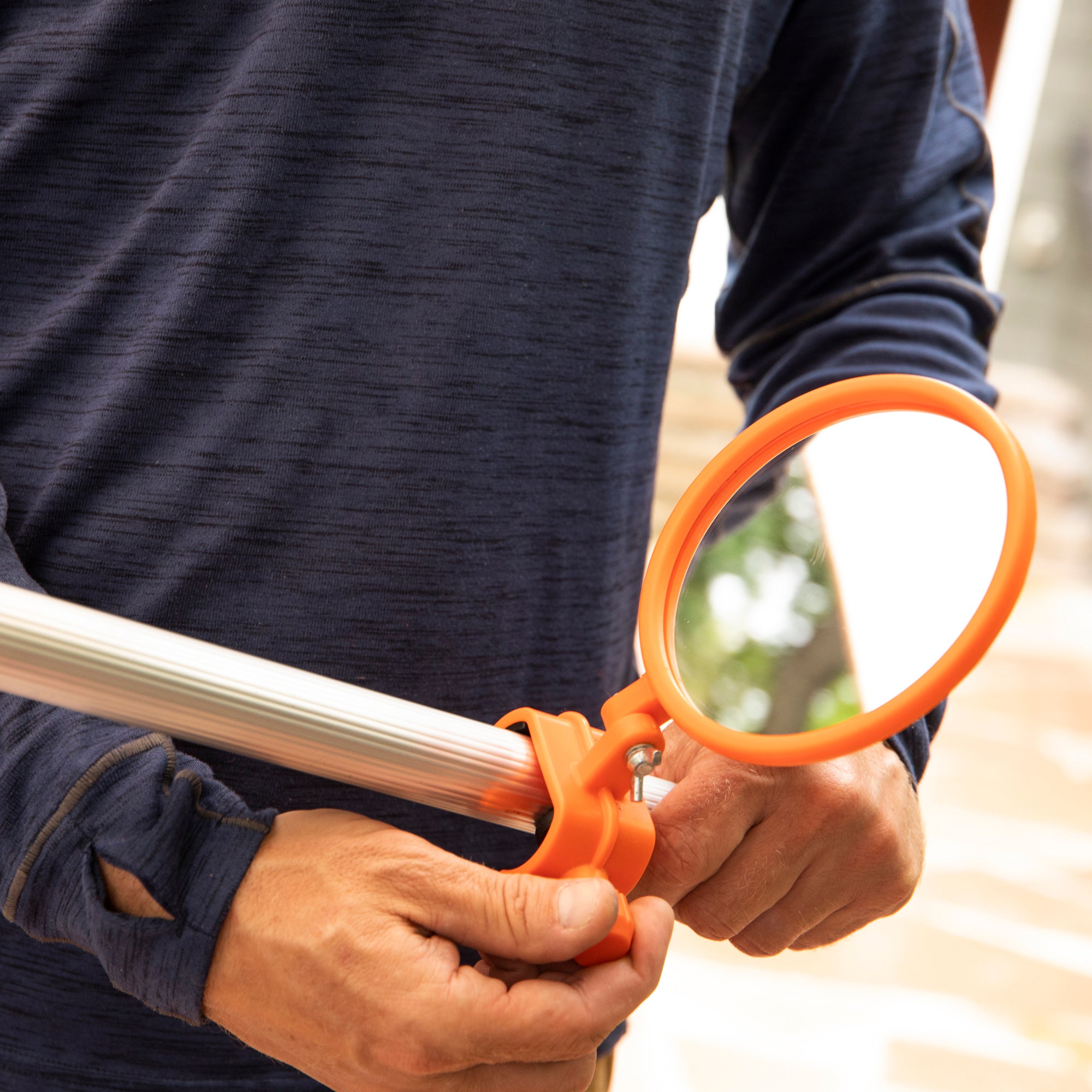 EZ Smart Mini Rake & Inspection Mirror Extension Pole Combo