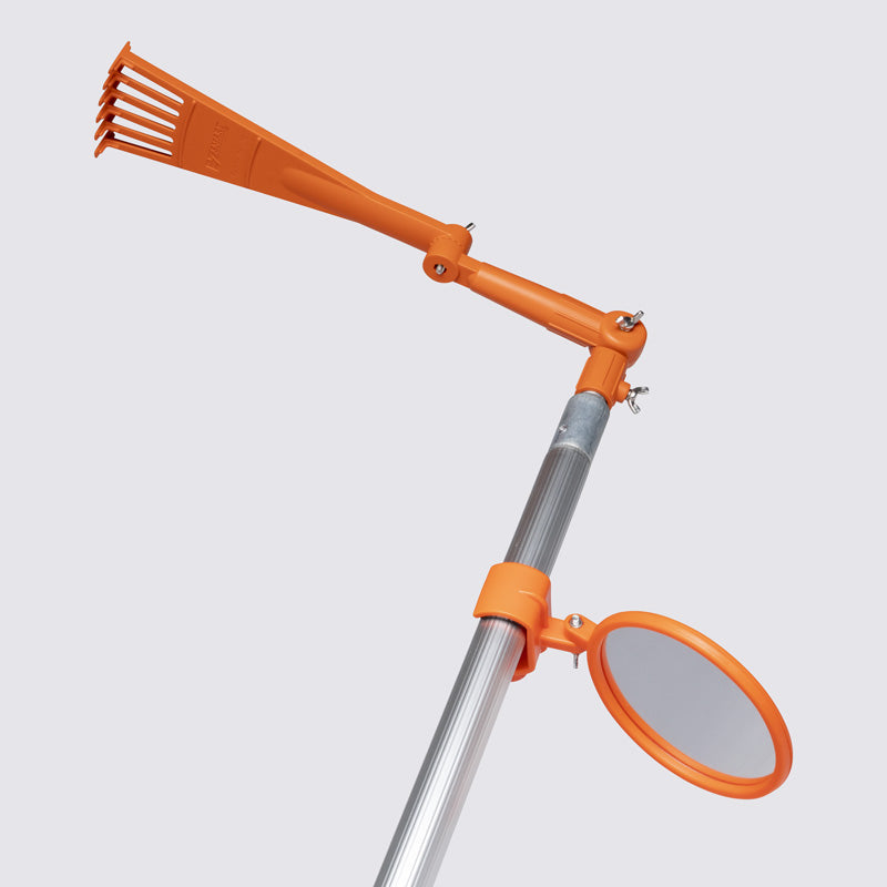 EZ Smart Mini Rake & Inspection Mirror Extension Pole Combo